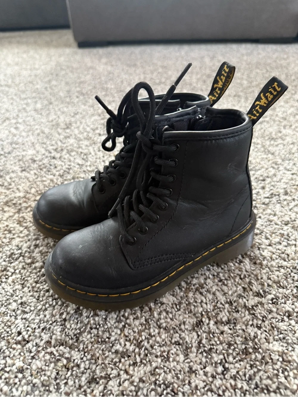 Dr. Martens Junior 1460 Softy T Leather Lace Up Boots Size 12 EU 29